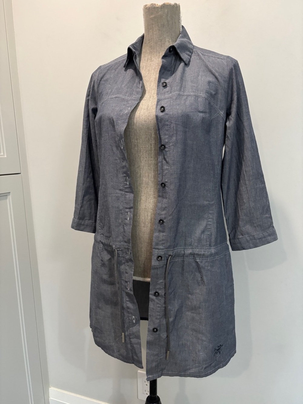 Arc'teryx Blanchard Tunic Shirt Drawstring Grey 3/4 Sleeve Sz S - Picture 7 of 16